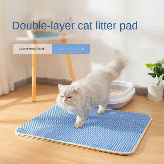 Double Layer Waterproof Cat Litter Box Mat