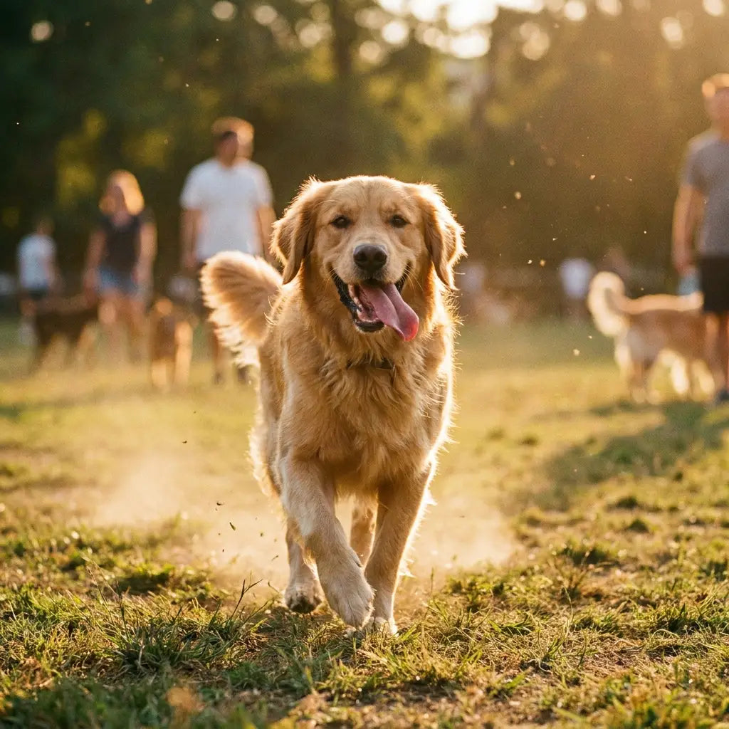 Happy dog running